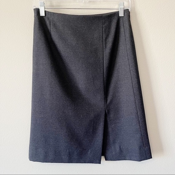 Falconnable Wool Pencil Suit Skirt Charcoal Gray Size 2 Lined Professional Work - Picture 5 of 9